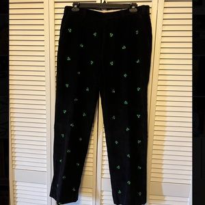 ORVIS blue corduroys with green shamrocks